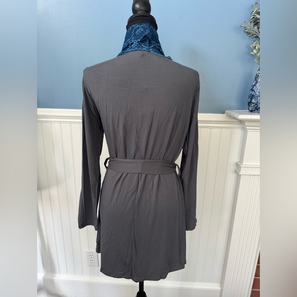 NWT Samantha Chang New York Lace Front Robe Smokey Gray w/Blue Moon Lace~Large - Picture 6 of 8